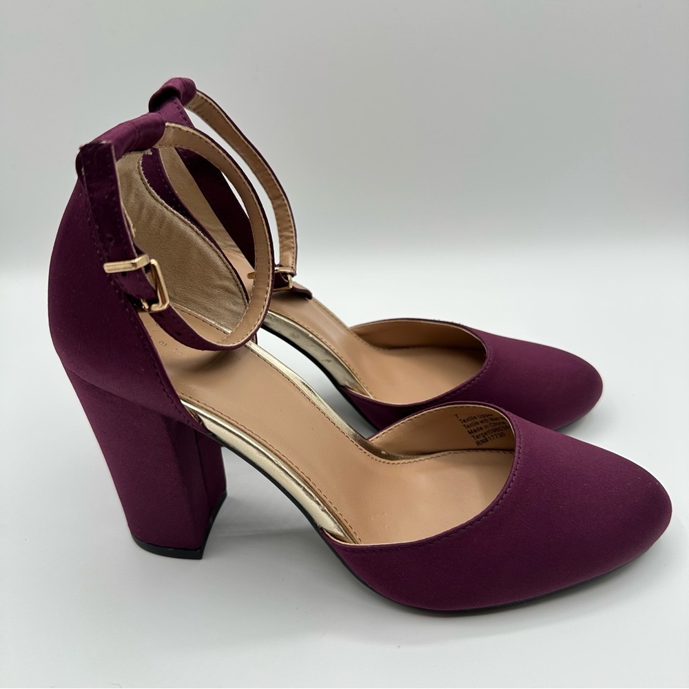 A.n.dewy new satin block heels ladies sz 7